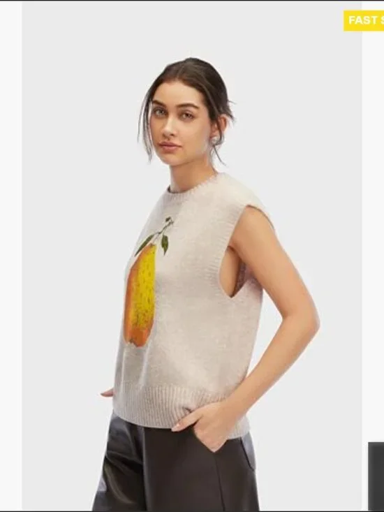 Cropped Sweater Vest Y2K Oversized Loose Fit Knit Sleeveless Top Casual - Picture 4 of 7